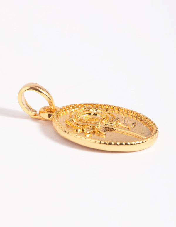Gold Plated Vintage Flower Charm