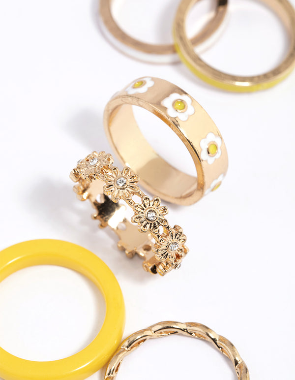 Gold Daisy Ring Pack