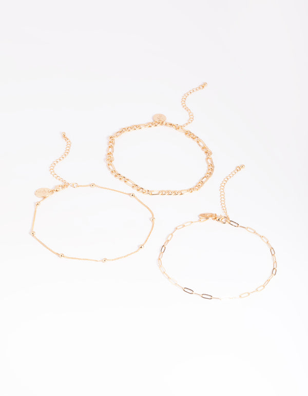 Gold Chain Anklet Pack