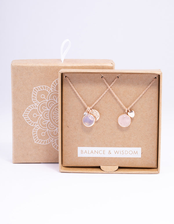 Rose Gold Semi-Precious Mixed Jewellery Set
