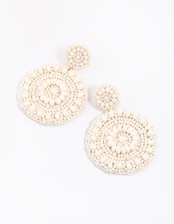 Natural Beaded Drop Earrings