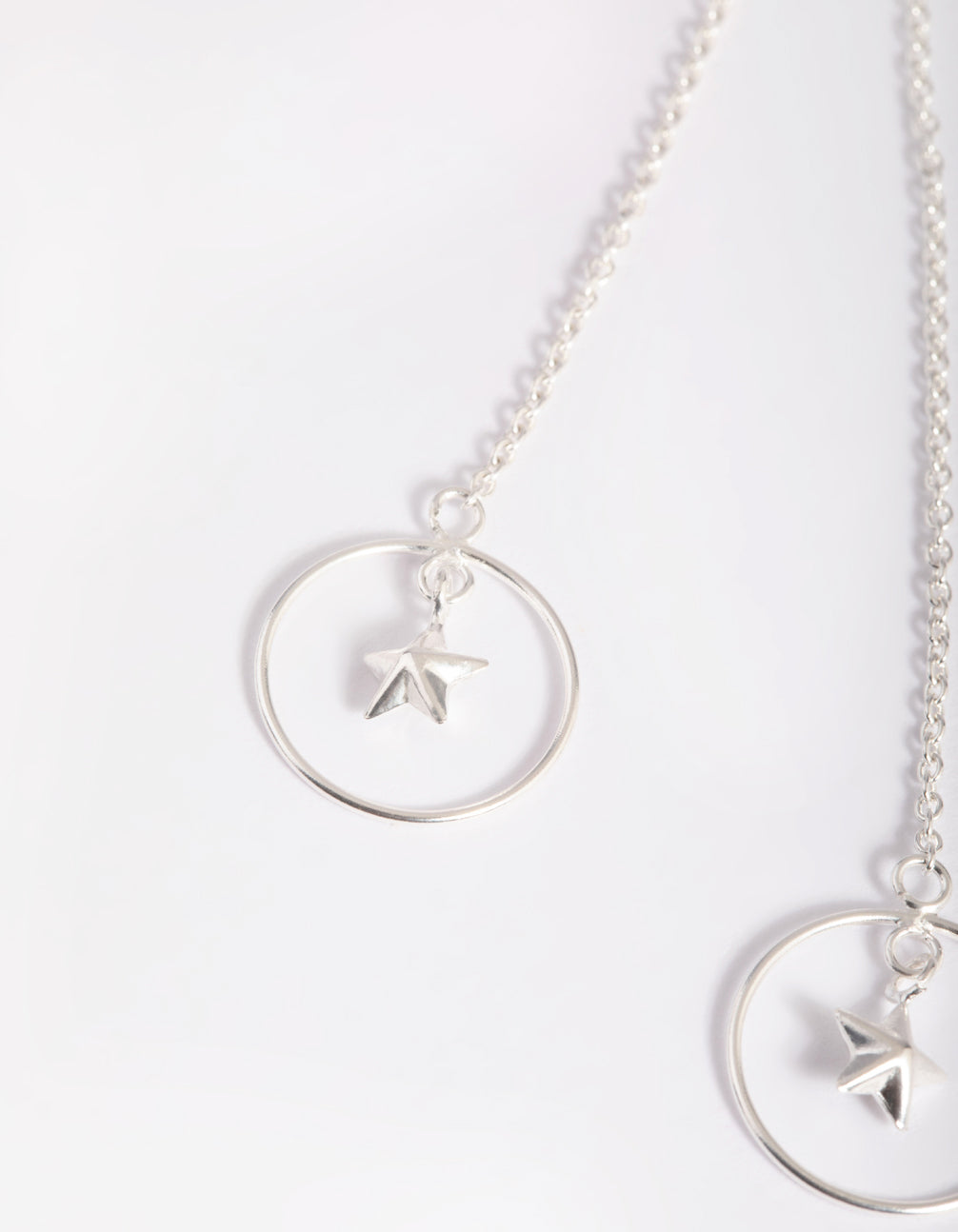 Sterling Silver Star Thread Through Earrings
