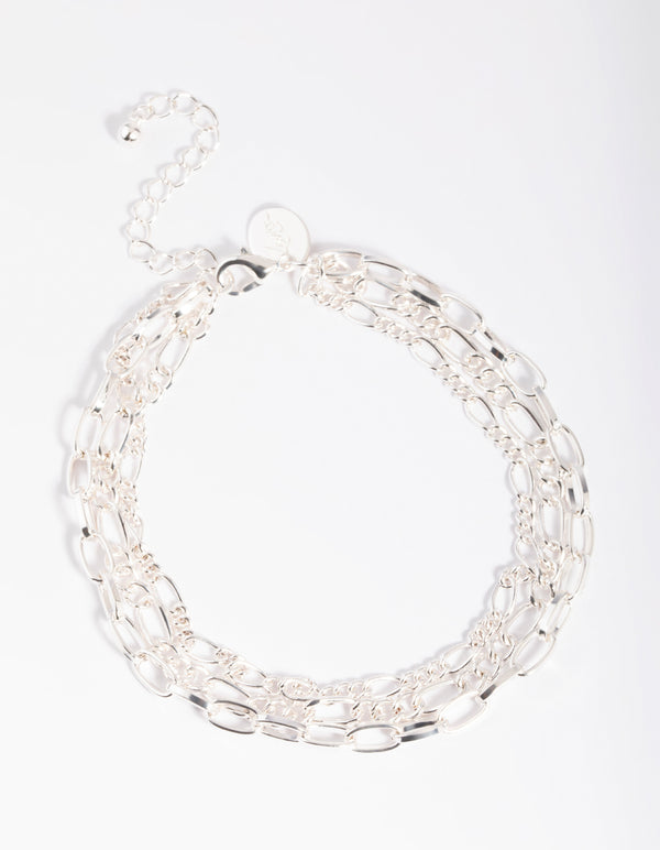 Silver Triple Chain Anklet