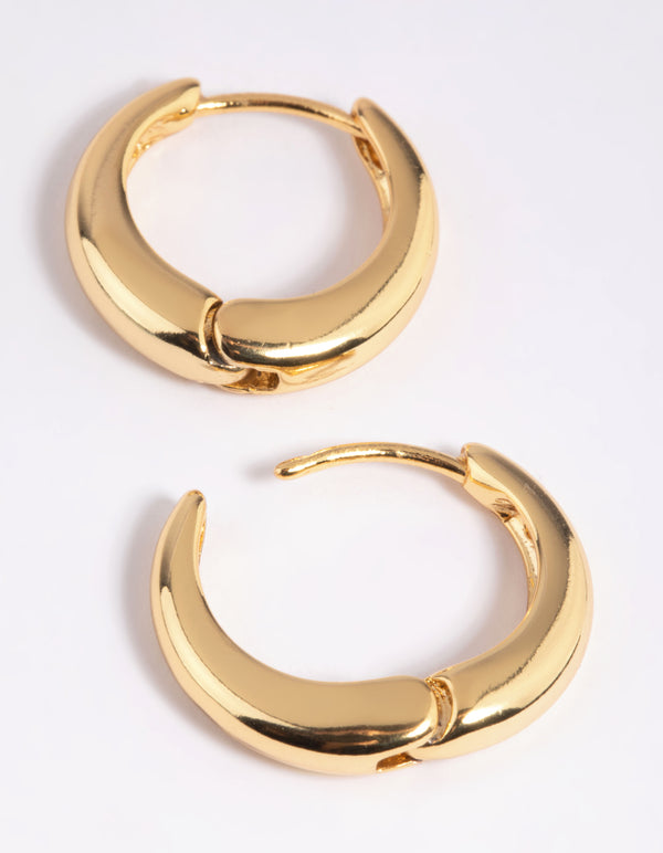 Gold Plated Small Huggie Hoop Earrings
