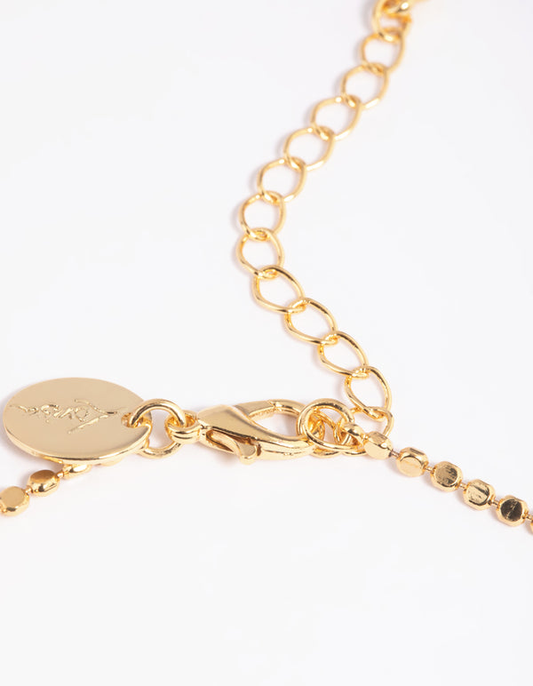 Gold Plated Oval Chain Anklet Set