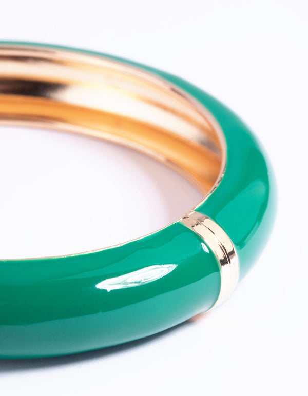 Green Enamel Clamp Bracelet