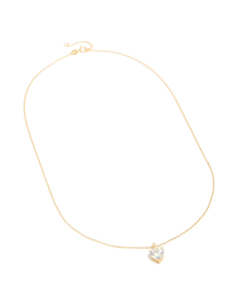 Gold Plated Sterling Silver Cubic Zirconia Heart Necklace
