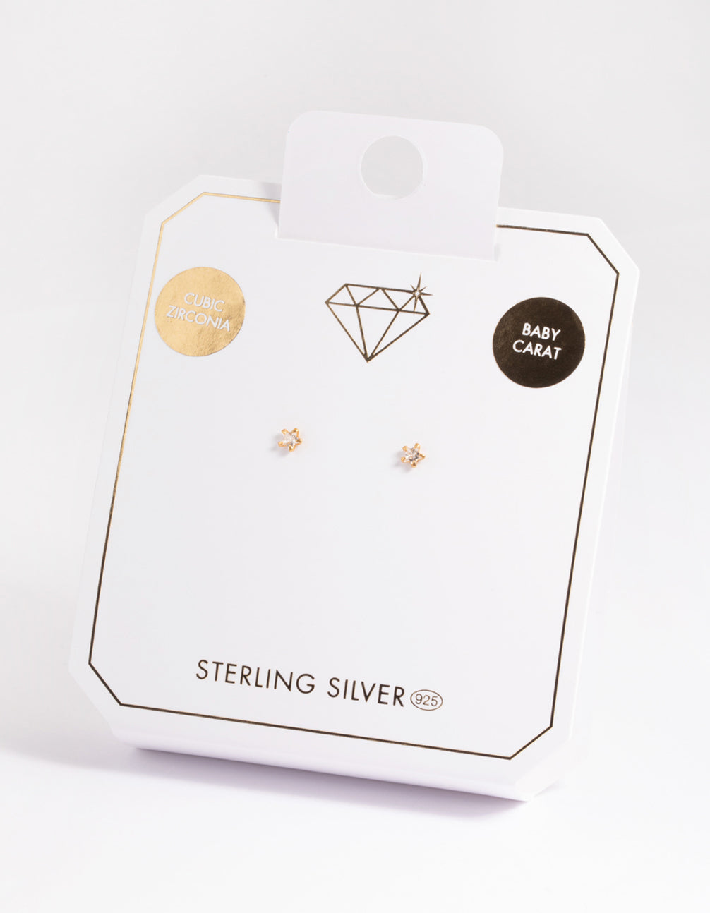 Gold Plated Sterling Silver Star Stud Earrings