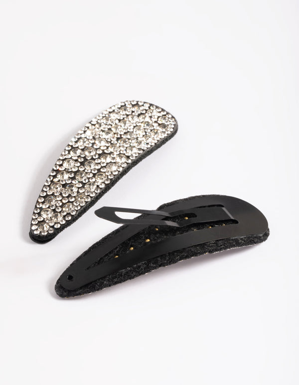 Diamante Teardrop Snap Clip Pack