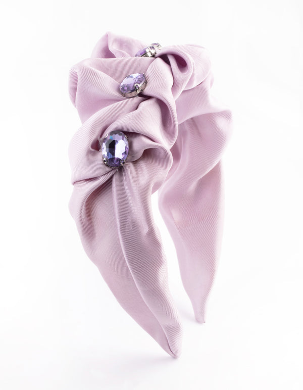 Fabric Scrunch Detail Diamante Headband