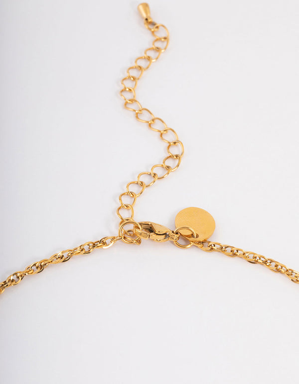 Waterproof Gold Plated Stainless Steel Fine 2mm Twist Chain Necklace