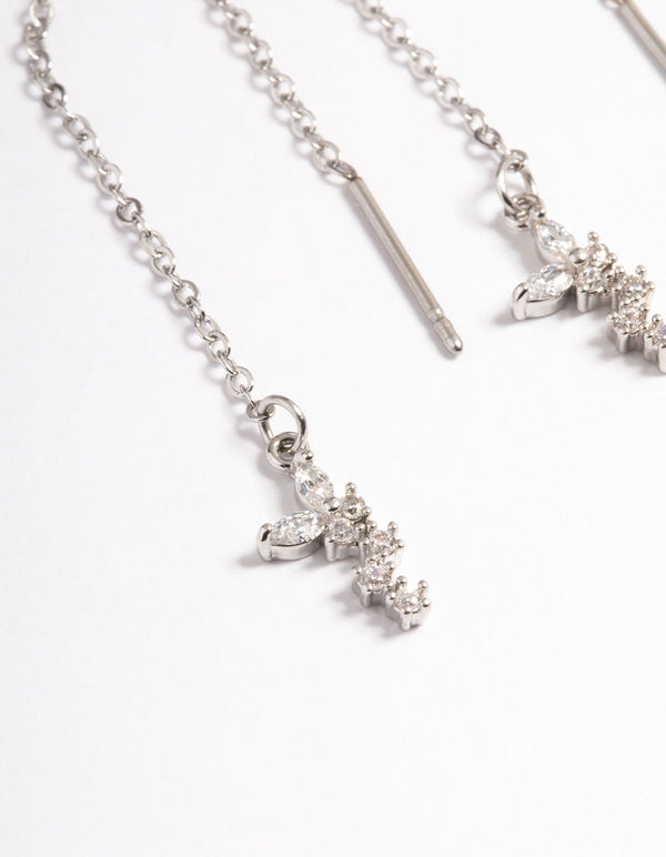 Silver Surgical Steel Butterfly Chain Drop Earrings