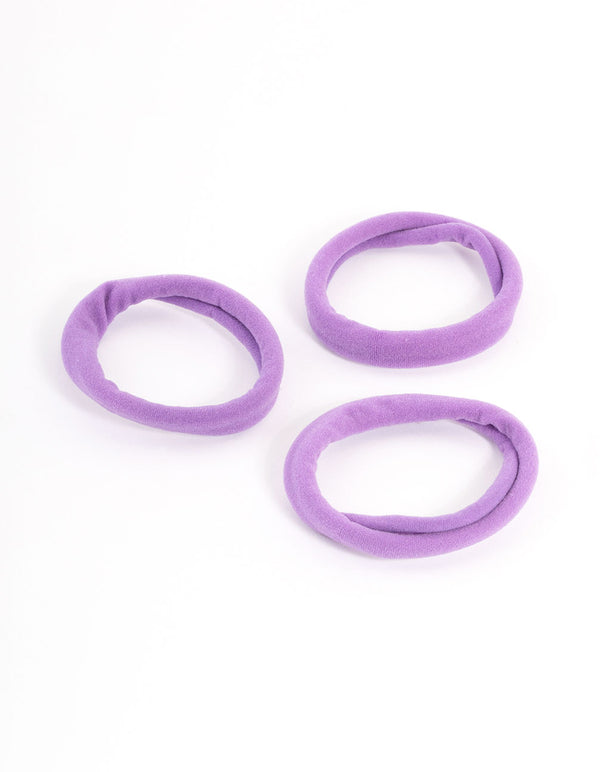 Purple Fabric Hair Tie Pack