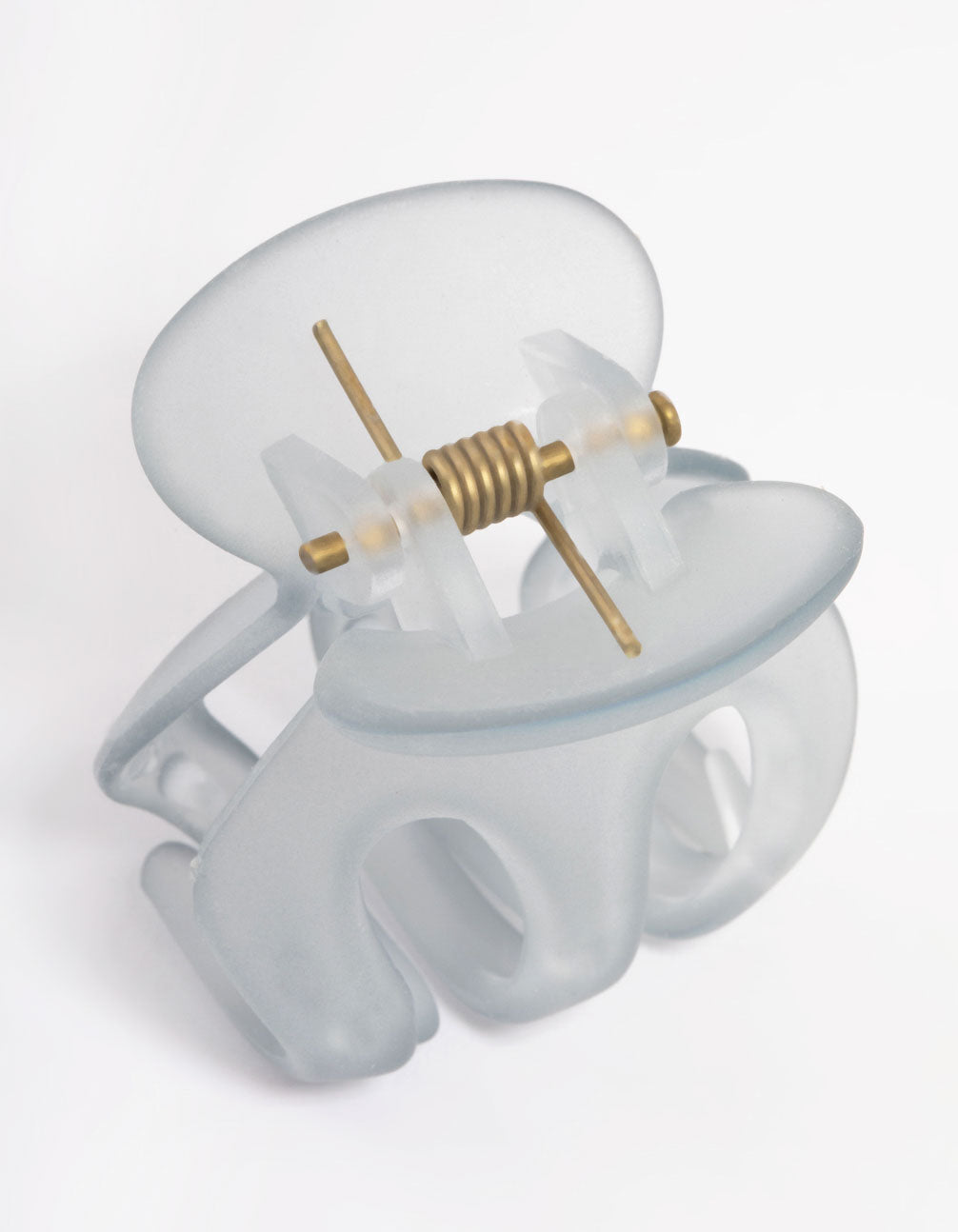 Grey Three Prong Mini Hair Claw Clip