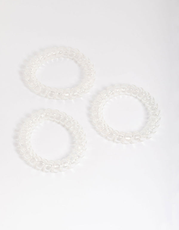 Clear Plastic Large Hair Spiral Pack