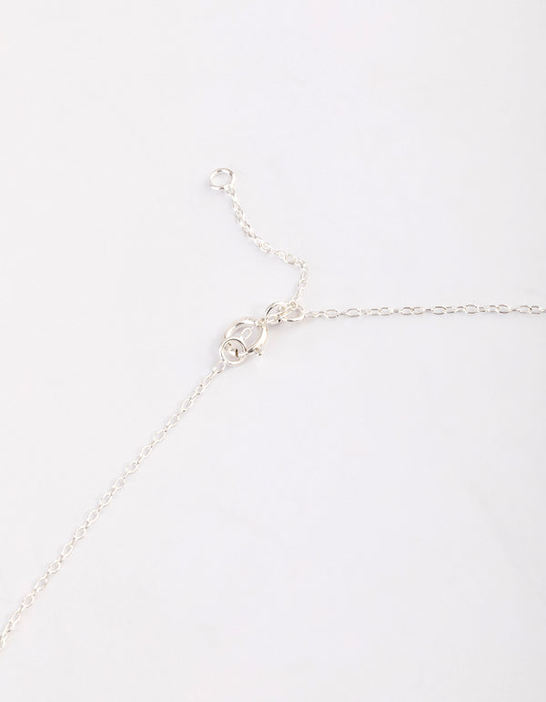 Sterling Silver Cubic Zirconia Pave Heart Necklace