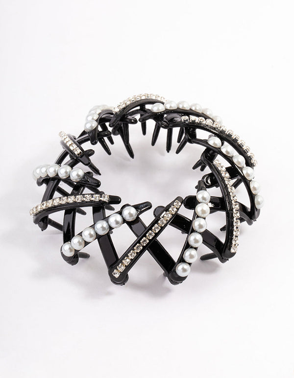 Coated Black Diamante & Pearl Pony Cover