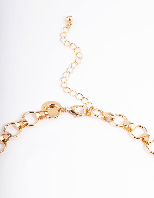 Gold Mixed Pearl & Pendant Coin Necklace