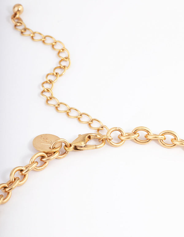 Worn Gold Twirl Choker