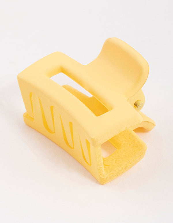 Yellow Mini Rectangle Claw Clip