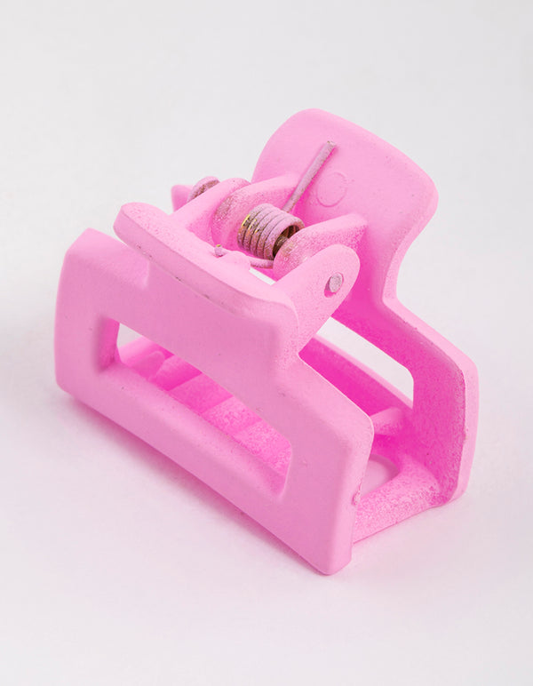 Pink Mini Rectangle Claw Clip
