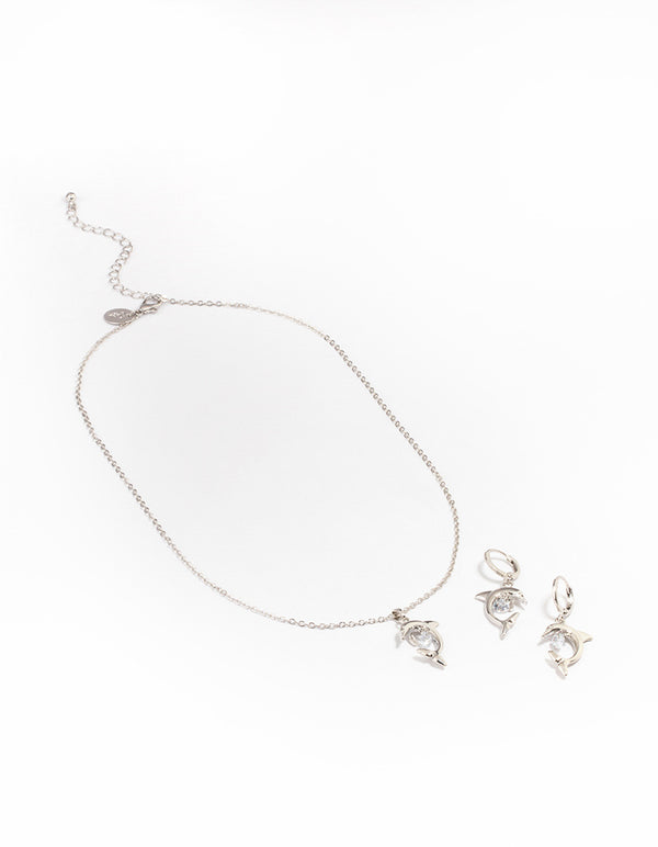 Silver Dolphin Jewellery Set