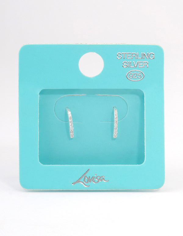 Sterling Silver Cubic Zirconia Hook Drop Earrings