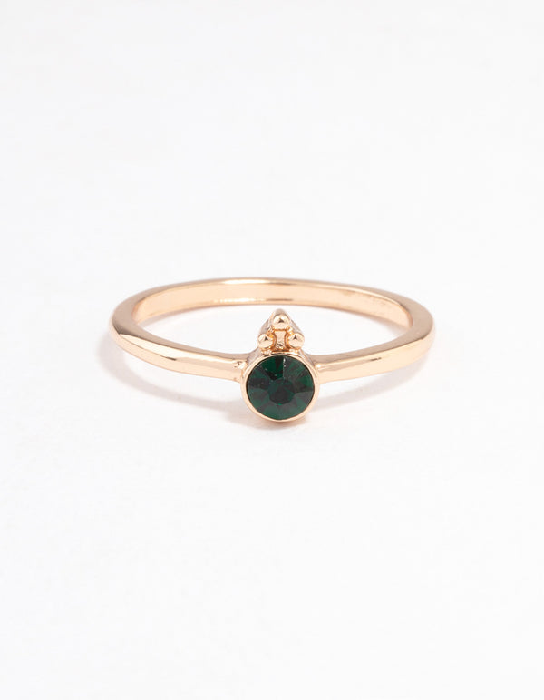 Green Round Beaded Ring