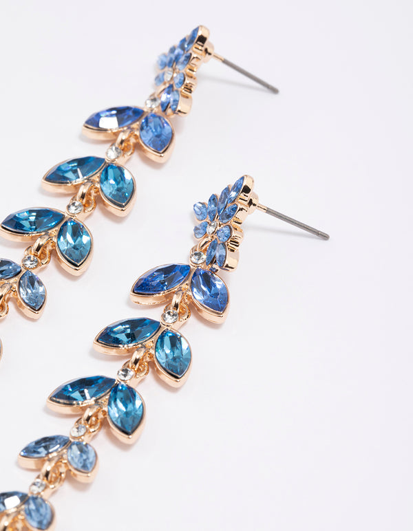 Gold Mini Graduated Navette Earrings