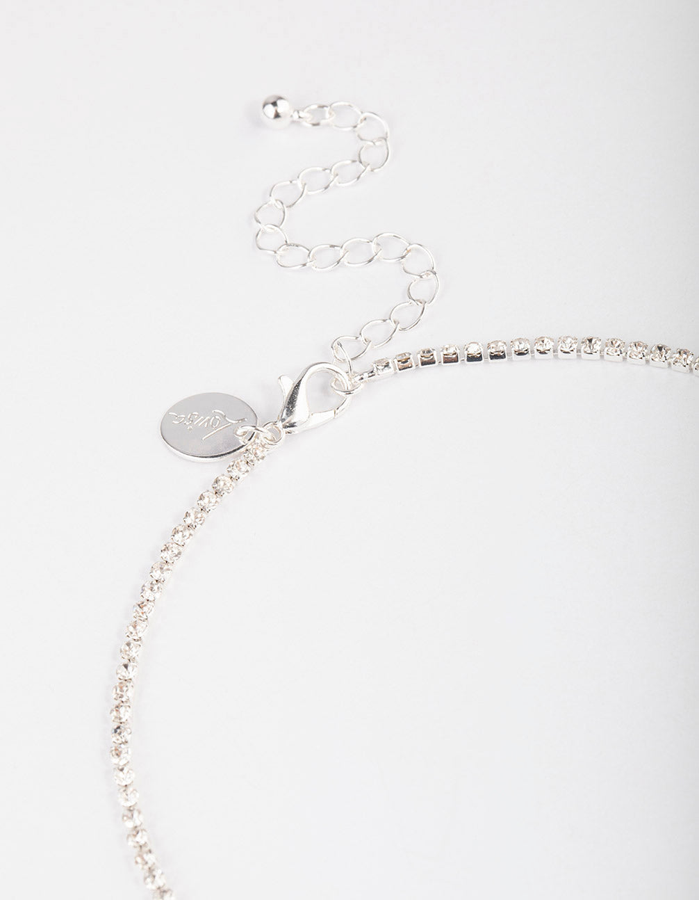 Silver Plated Micro Cubic Zirconia Cupchain Tennis Necklace