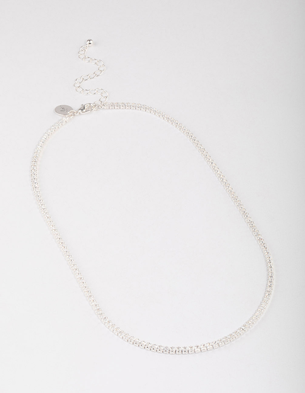 Silver Plated Fine Cubic Zirconia Cupchain Tennis Necklace