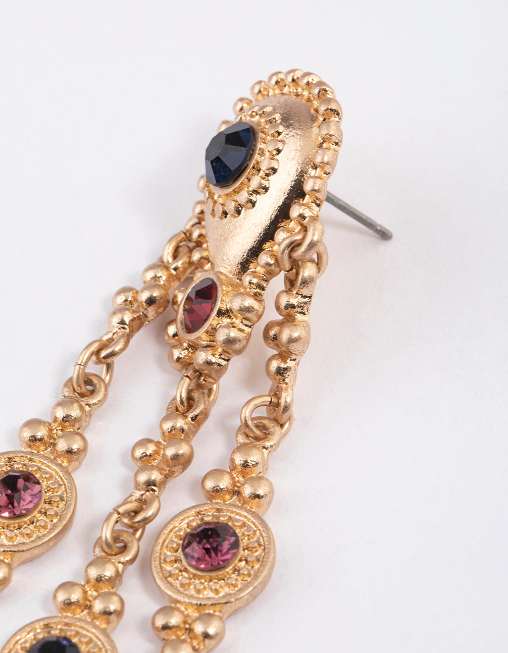 Worn Gold Vintage Boho Charm Drop Earrings
