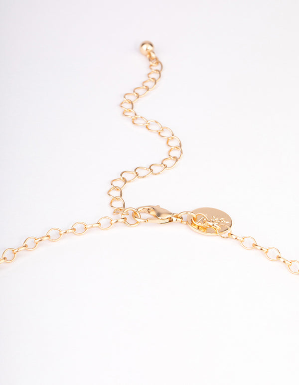 Gold Mixed Leaf Long Necklace
