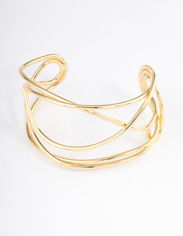 Gold Plated Organic Wire Bangle