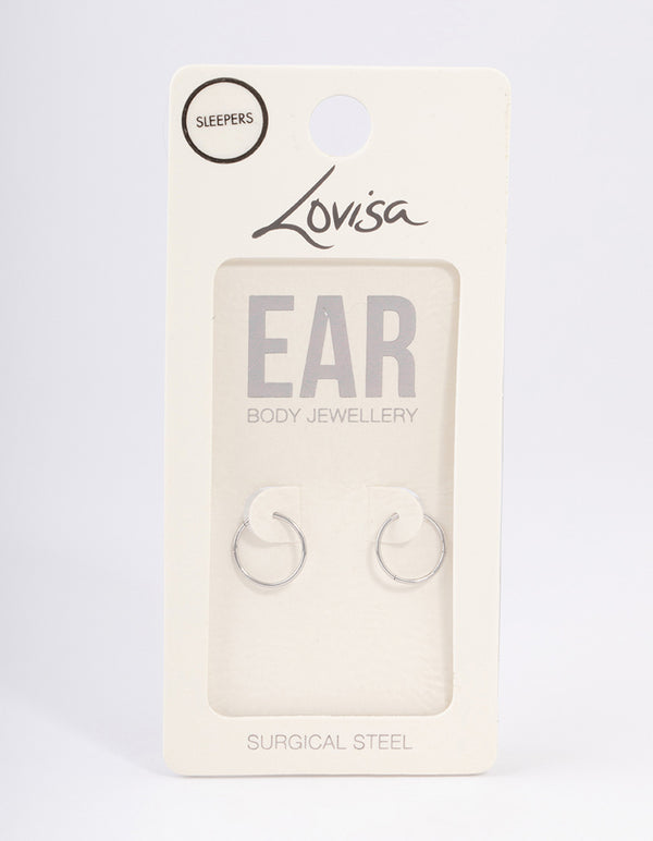 Surgical Steel Fine Sleeper Earrings 10mm