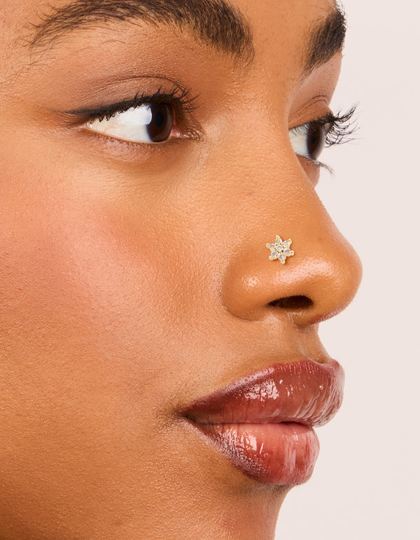 Gold Plated Surgical Steel Flower Nose Stud Pack