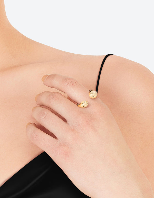 Gold Plated Open Sphere Ring