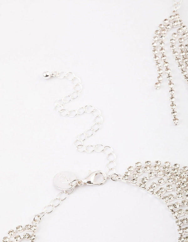 Silver Diamante Cupchain Long Anklet Pack