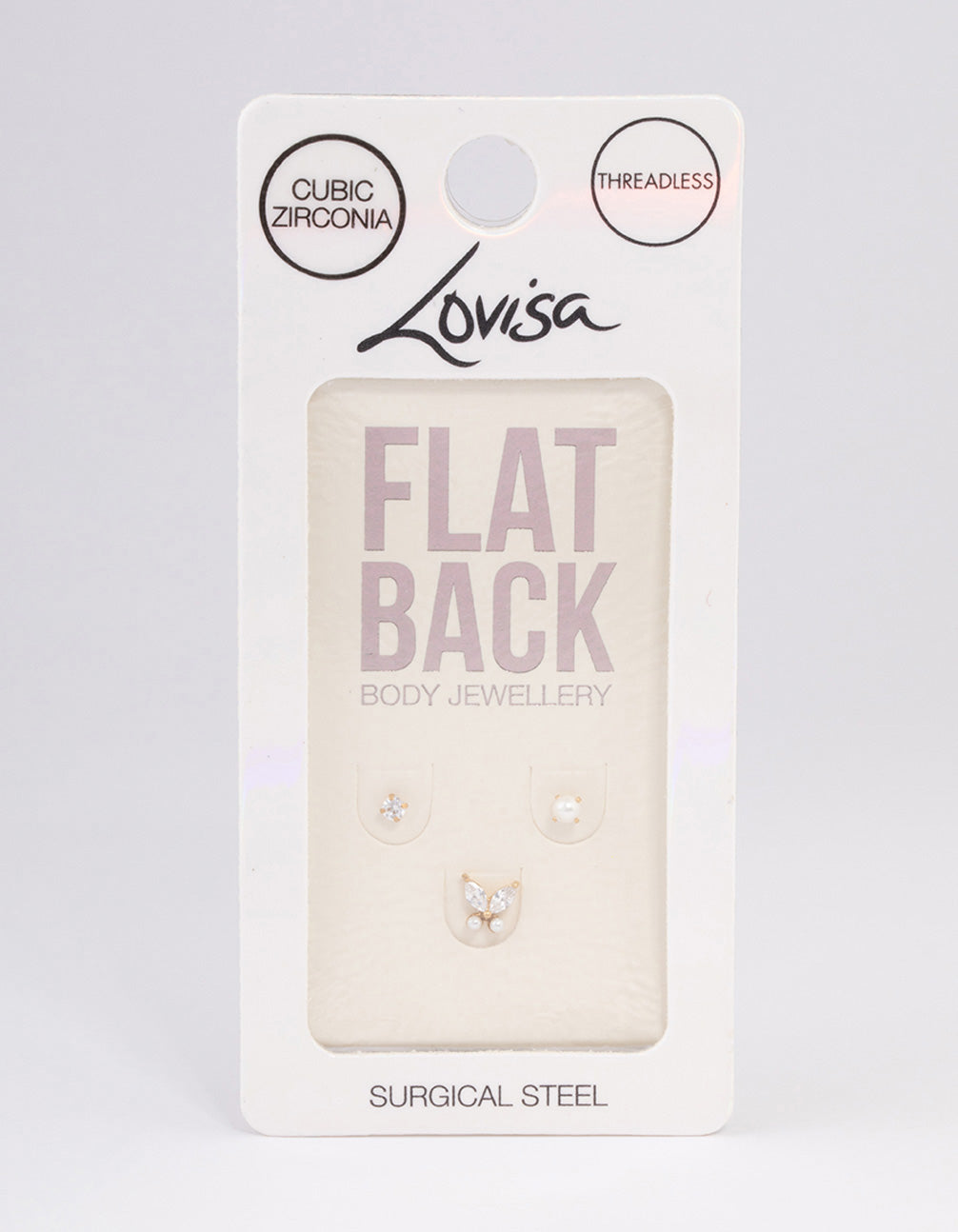 Gold Plated Surgical Steel Pearl Flat Back Pack