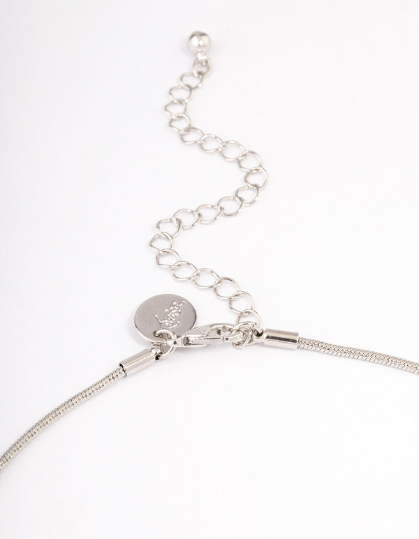 Silver Large Plain Heart Pendant Necklace