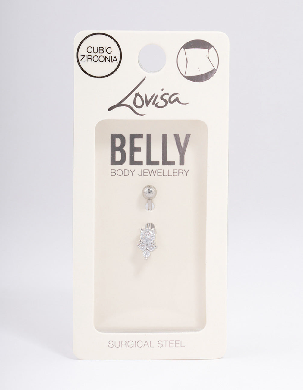 Surgical Steel Round & Triangle Claw Belly Ring