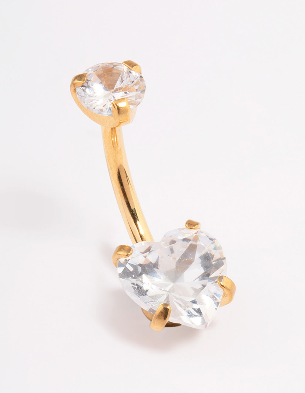 Gold Plated Surgical Steel Love Heart Claw Belly Ring