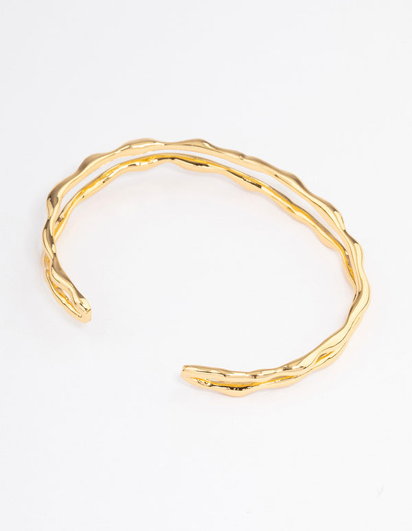 Gold Plated Double Molten Wrist Cuff