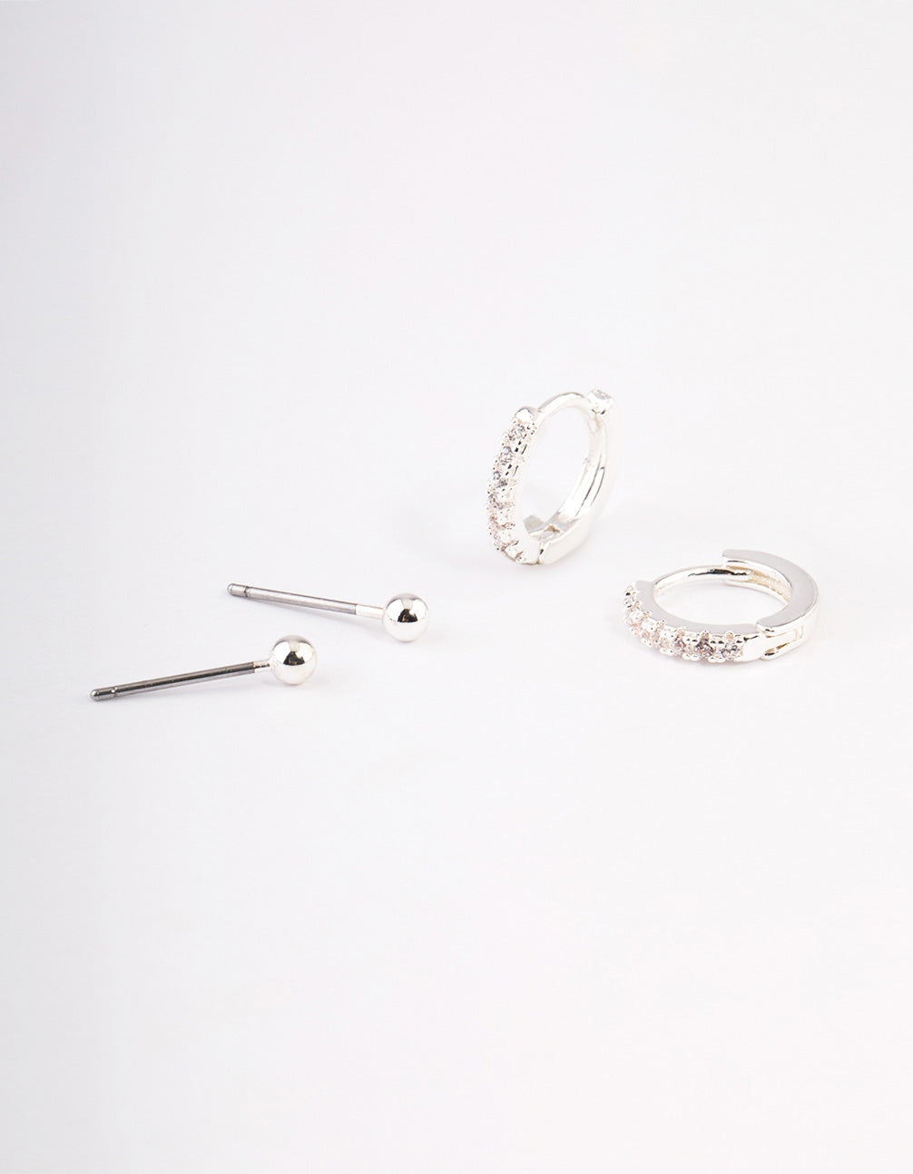 Silver Plated Brass Cubic Zirconia Daisy Chain Earrings Pack