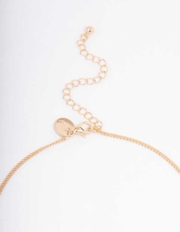 Gold Mini Pear Drop Pendant Necklace