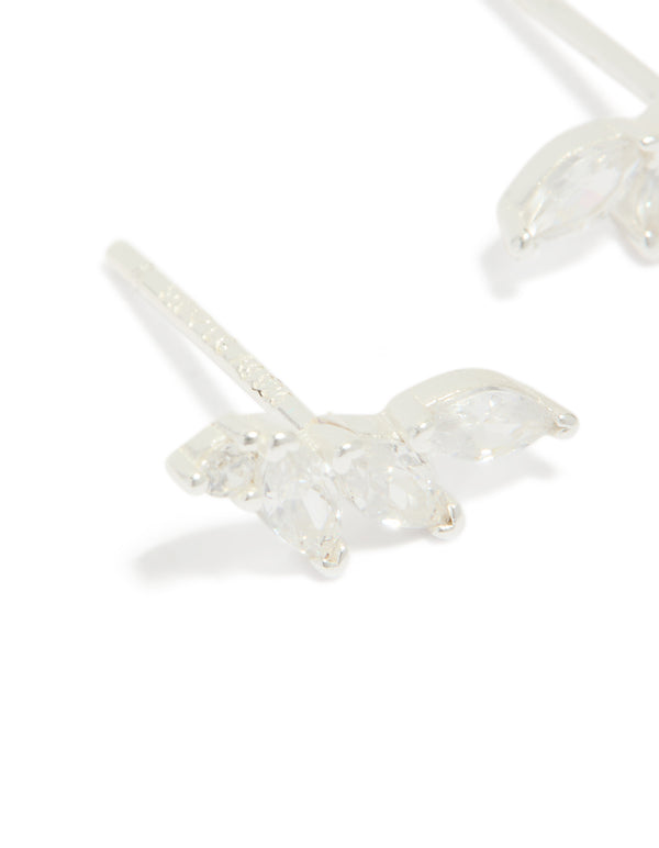 Sterling Silver Cubic Zirconia Climber Earrings