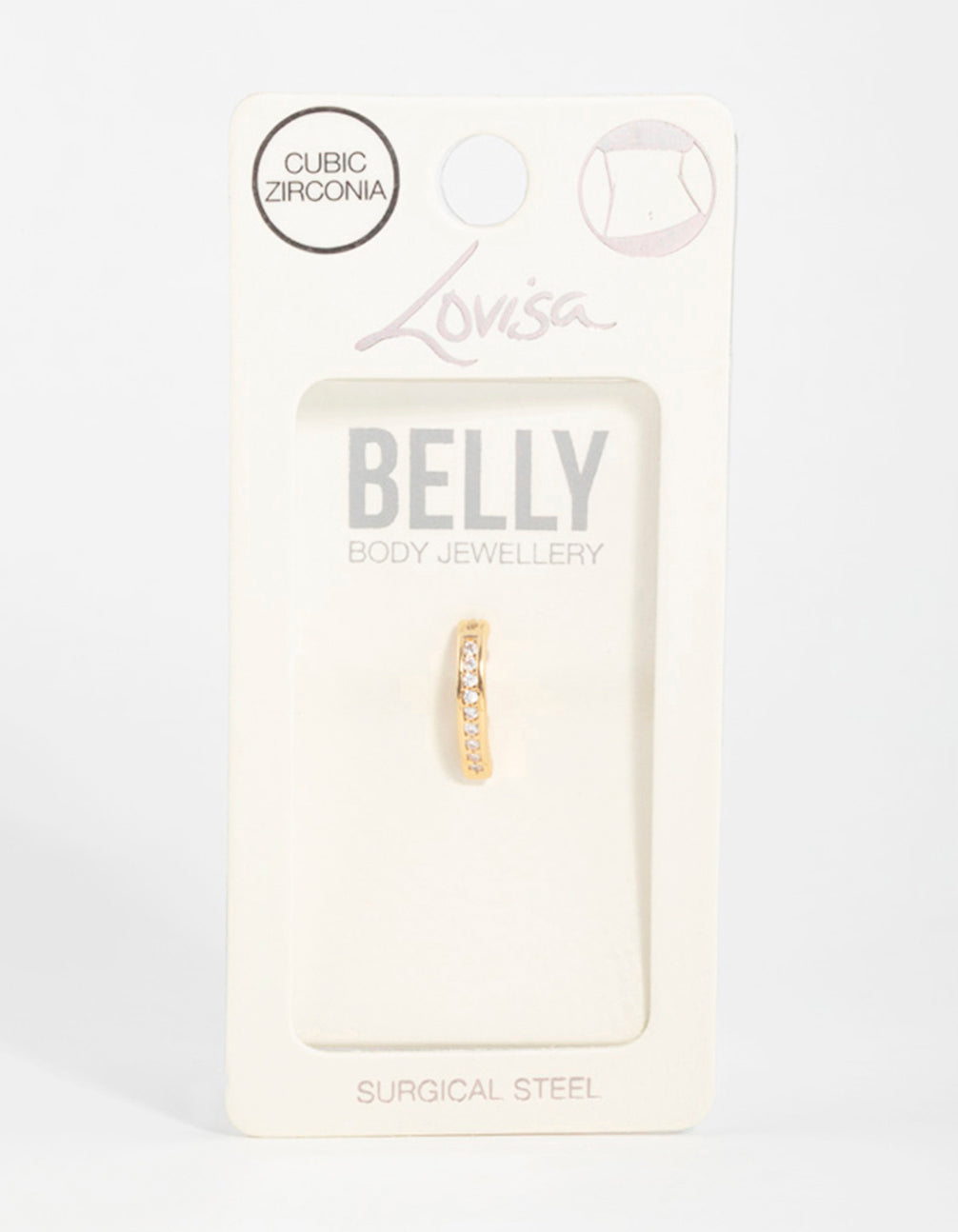 Gold Plated Surgical Steel Curved Belly Ring