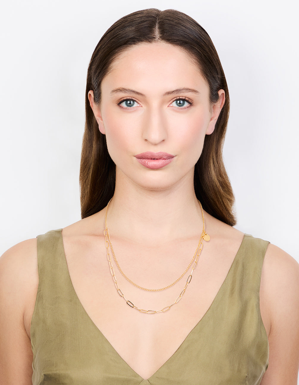 Gold Curb & Cable Layered Necklace