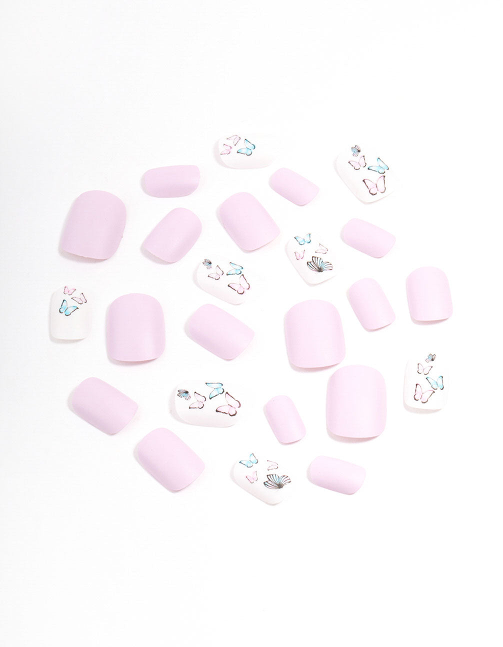 Tweens Lilac & Butterfly Press On Nails