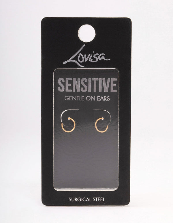 Gold Plated Plain Clicker Earrings 7mm